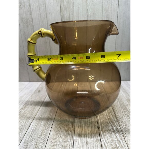 Vtg Tiki Bar Wine Glasses and Pitcher Acrylic Tree Bamboo Stem Cocktail Set 5 - Picture 9 of 13